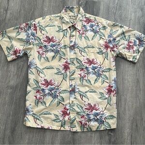 Cooke Street Honolulu Hawaiian Shirt M 100% Cotton Floral Aloha